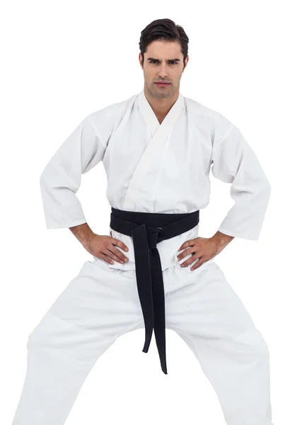 Retrato de lutador posando sobre fundo branco — Fotografia de Stock
