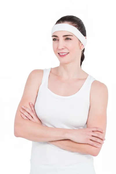 Female athlete posing with crossed arms — Stock Photo, Image