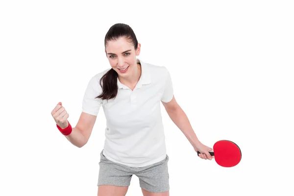 Female athlete playing ping pong — Stock Photo, Image