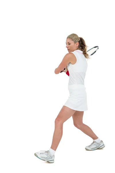 Atleta jugando al tenis con una raqueta — Foto de Stock