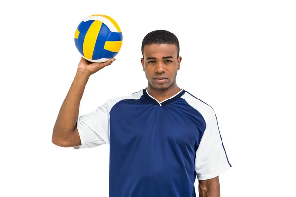 Sportsman innehar en volleyboll — Stockfoto