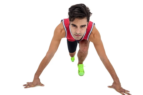 Ritratto di atleta di sesso maschile pronto a correre — Foto Stock