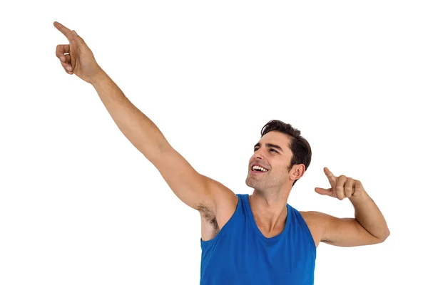 Male athlete posing on white background — Stock Photo, Image
