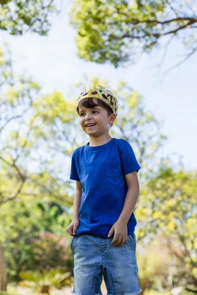 Kleiner Junge mit Krone — Stockfoto