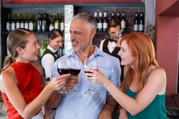 Friends toasting with glasses of wine — Stock Photo, Image