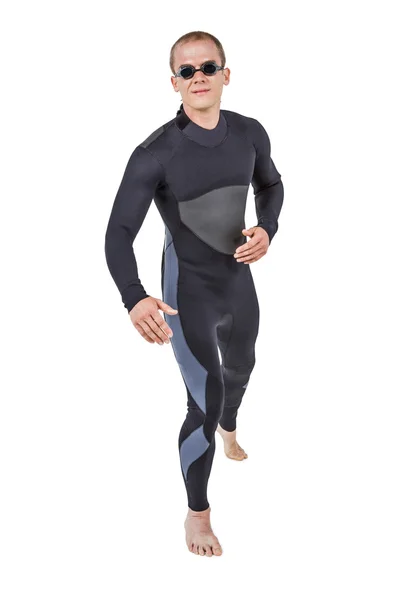 Nadador en traje de neopreno y gafas de natación — Foto de Stock