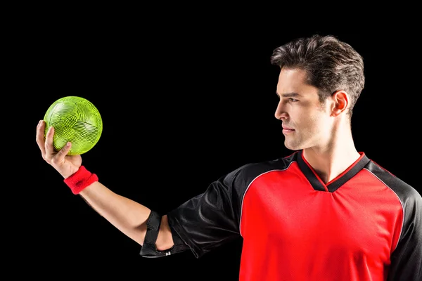 Vertrouwen atleet man met een bal — Stockfoto