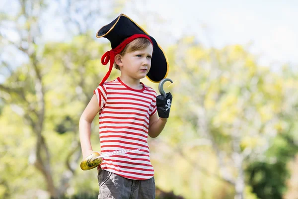 Boy pretending to be a pirate — Stock Photo, Image