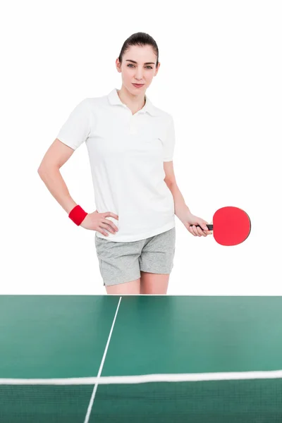 Atleta femenina jugando ping pong — Foto de Stock