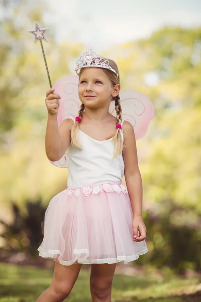 Young girl pretending to be a fairy — Stock Photo, Image