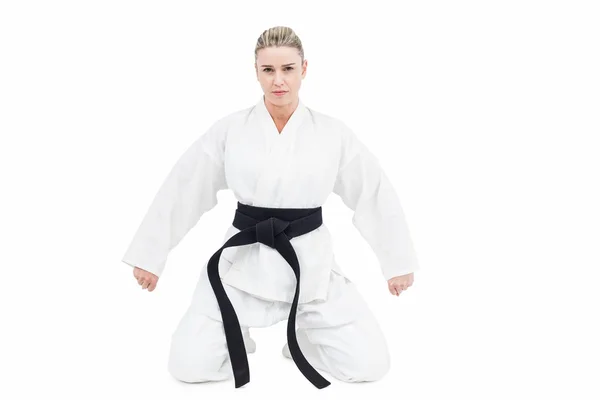 Női sportoló gyakorló judo — Stock Fotó