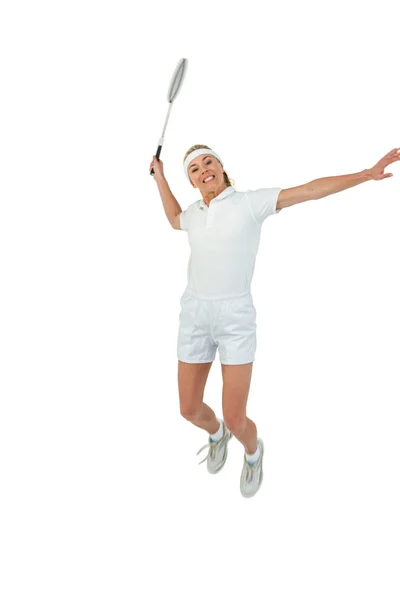 Badminton oynamaya badminton oyuncu — Stok fotoğraf