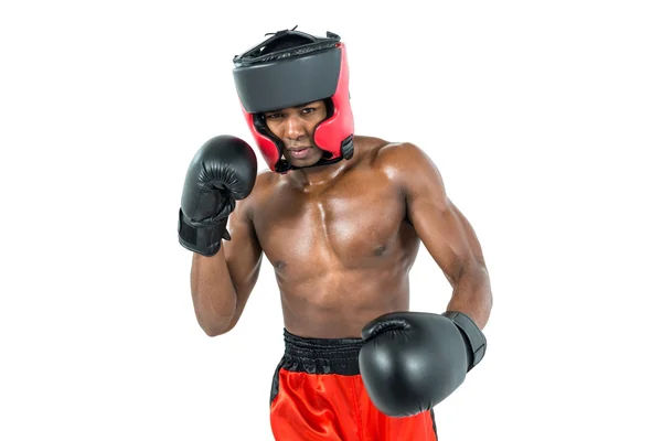 Boxer performing boxing stance — Stock Photo, Image