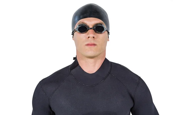 Primer plano del nadador confiado en traje de neopreno — Foto de Stock