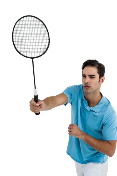 Jogador de badminton jogando badminton — Fotografia de Stock