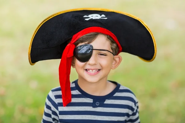 Boy pretending to be a pirate Stock Image