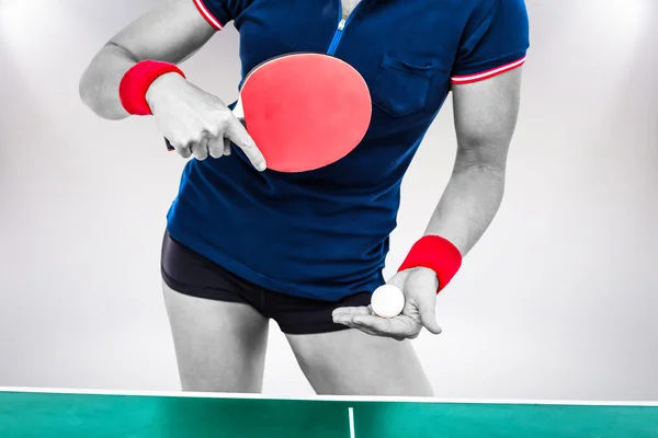 女运动员打乒乓球 — 图库照片