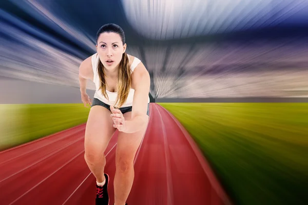 Sportovec žena běží — Stock fotografie