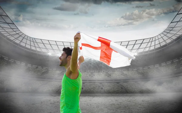 Deportista con bandera de Inglaterra — Foto de Stock