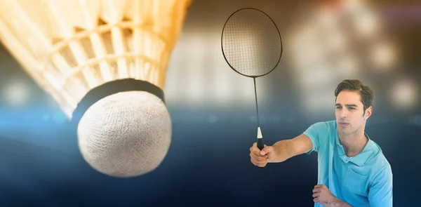 Jogador de badminton jogando badminton — Fotografia de Stock