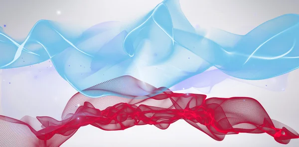 Blå och röda vågor digital design — Stockfoto