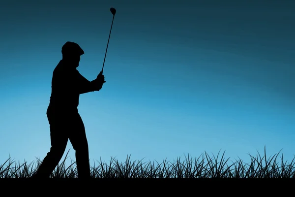 Golf player taking shot — Stock Photo, Image