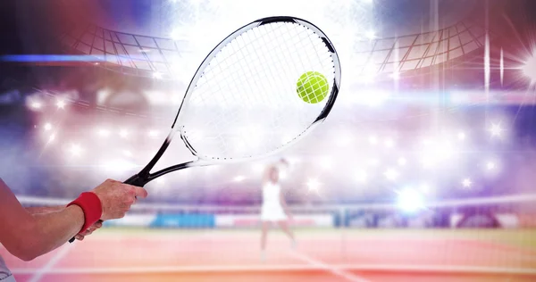 Hände spielen Tennis — Stockfoto