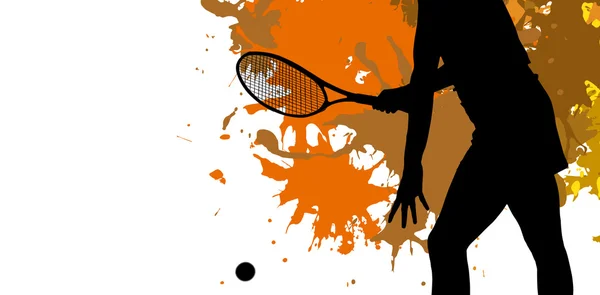 Idrottsman spela tennis med racket — Stockfoto