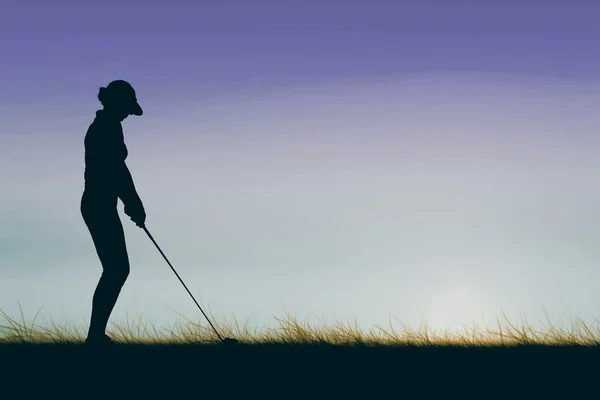 Nő golfozni — Stock Fotó