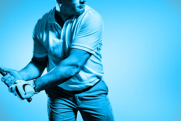 Golf player taking shot — Stock Photo, Image