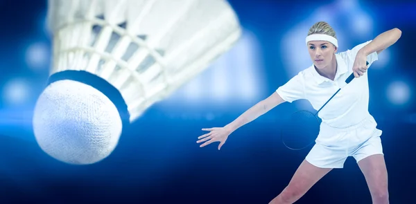 Jucător Badminton joc badminton — Fotografie, imagine de stoc