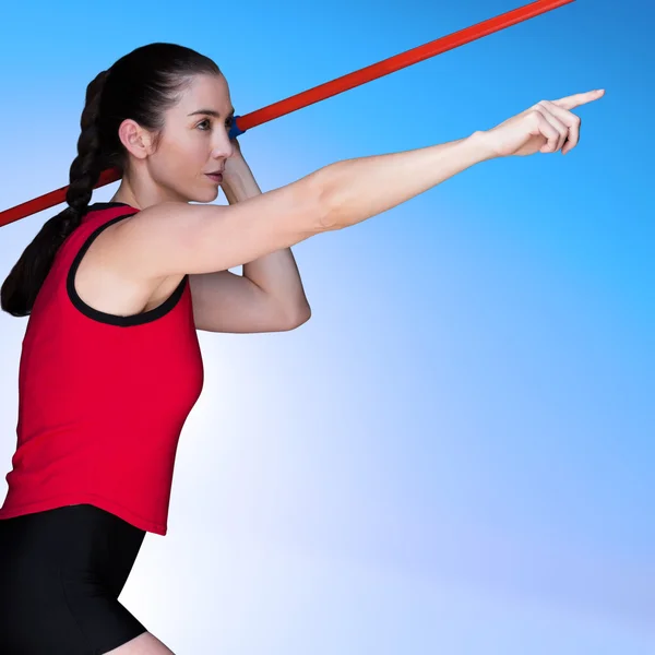 Atleet gooien Javelin — Stockfoto