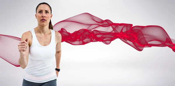 Mujer corriendo sobre fondo blanco —  Fotos de Stock