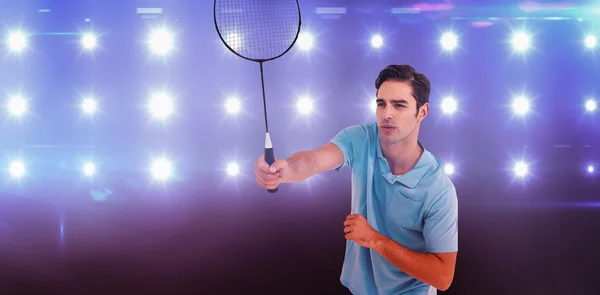 羽毛球运动员打羽毛球 — 图库照片