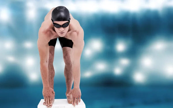 Swimmer preparing to dive — Stock Photo, Image