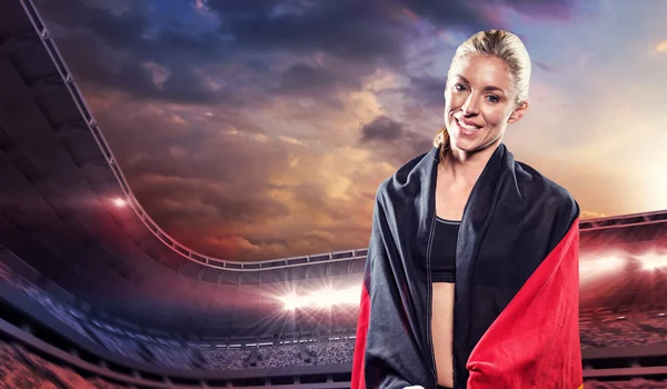 Athlete posing with german wrapped — Stock Photo, Image