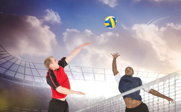 Sporters volleyballen — Stockfoto