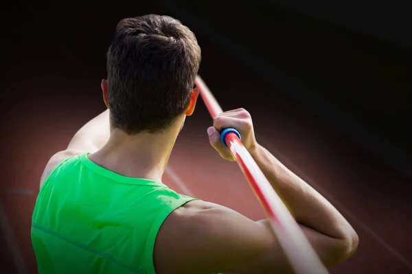 Sportsman practising javelin throw — Stock Photo, Image