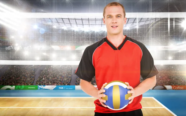 Sportsman anläggning volleyboll — Stockfoto