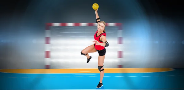 Sportler beim Handballwerfen — Stockfoto