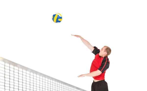 Sportsman slå volleyboll — Stockfoto