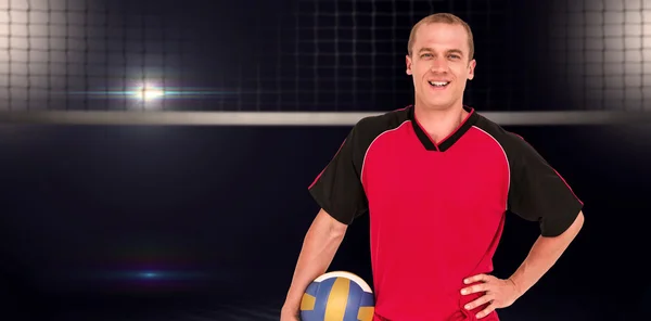 Sportsman anläggning volleyboll — Stockfoto