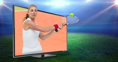 athlete playing tennis with racket  clipart