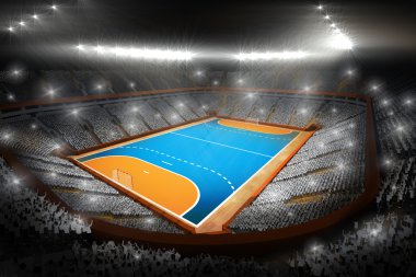 handball field with spectators clipart