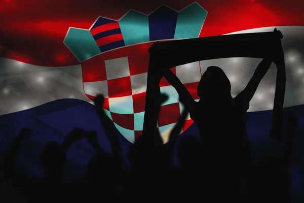 Silhouettes of football supporters — Stock Photo, Image