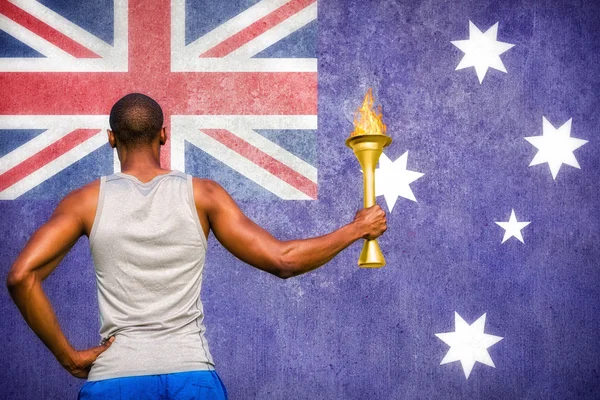 Sportsman holding cup — Stock Photo, Image