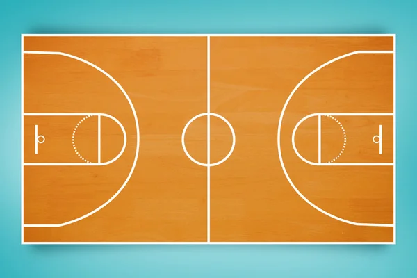 Basketbal veld plan — Stockfoto