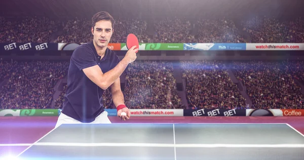 Atleta che gioca a ping pong — Foto Stock