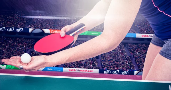 Atleta che gioca a ping pong — Foto Stock