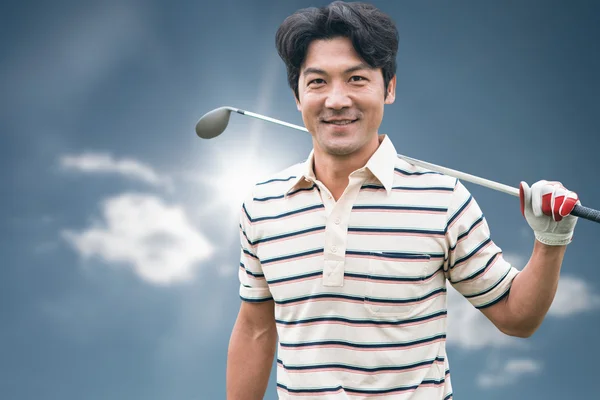 Mężczyzna z kijem golfowym — Zdjęcie stockowe